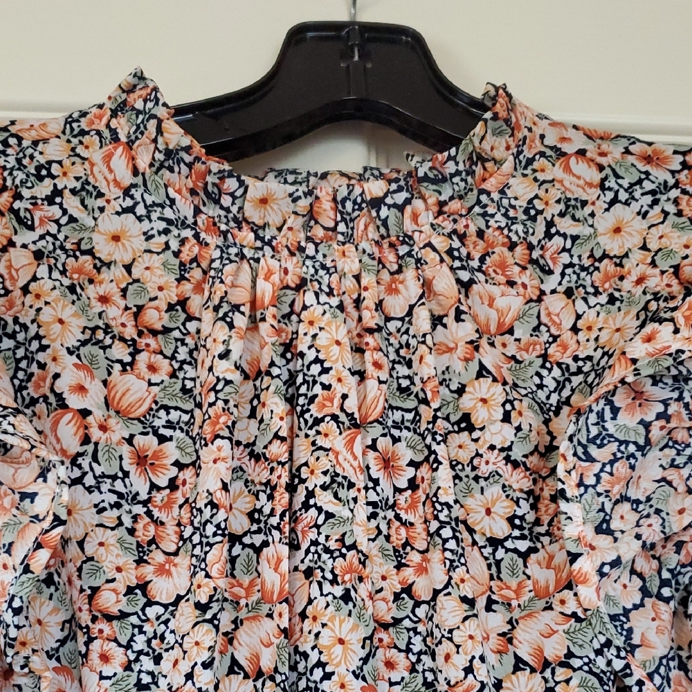 Floral Ruffle Maxi Dress - Peach Floral